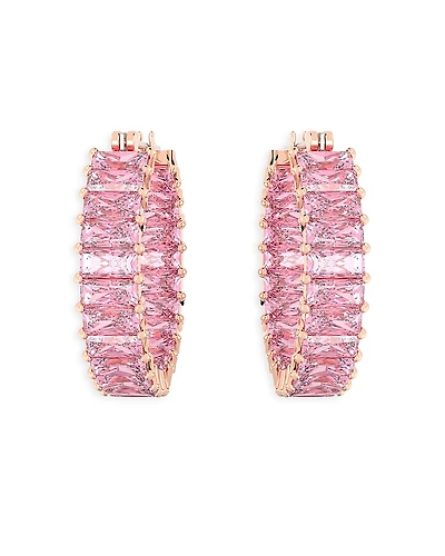 Swarovski Matrix Baguette Crystal Hoop Earrings