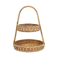 Juliska Provence Rattan Whitewash Two Tiered Server