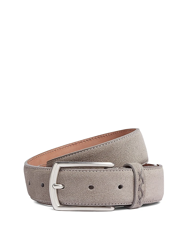 Zegna Z Lux Grey Melange Suede Belt