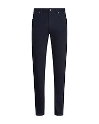 Garment Dyed Stretch Gabardine City Slim Fit Jeans Navy