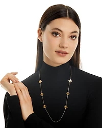 14K Yellow Gold Flower Statement Necklace, 27"