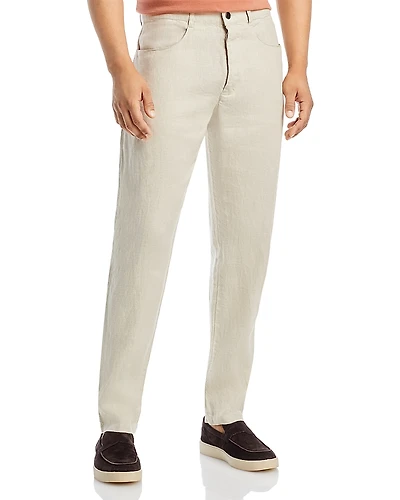 Alex Crane Cham Regular Fit Linen Pants