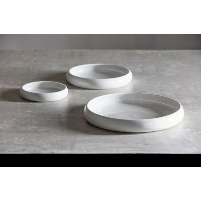 Cloud Terre® 8.5" Shallow Pasta Bowl, White, Set of 4