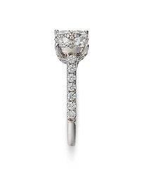 Diamond Cluster Engagement Ring in 14K White Gold, 1.00 tcw