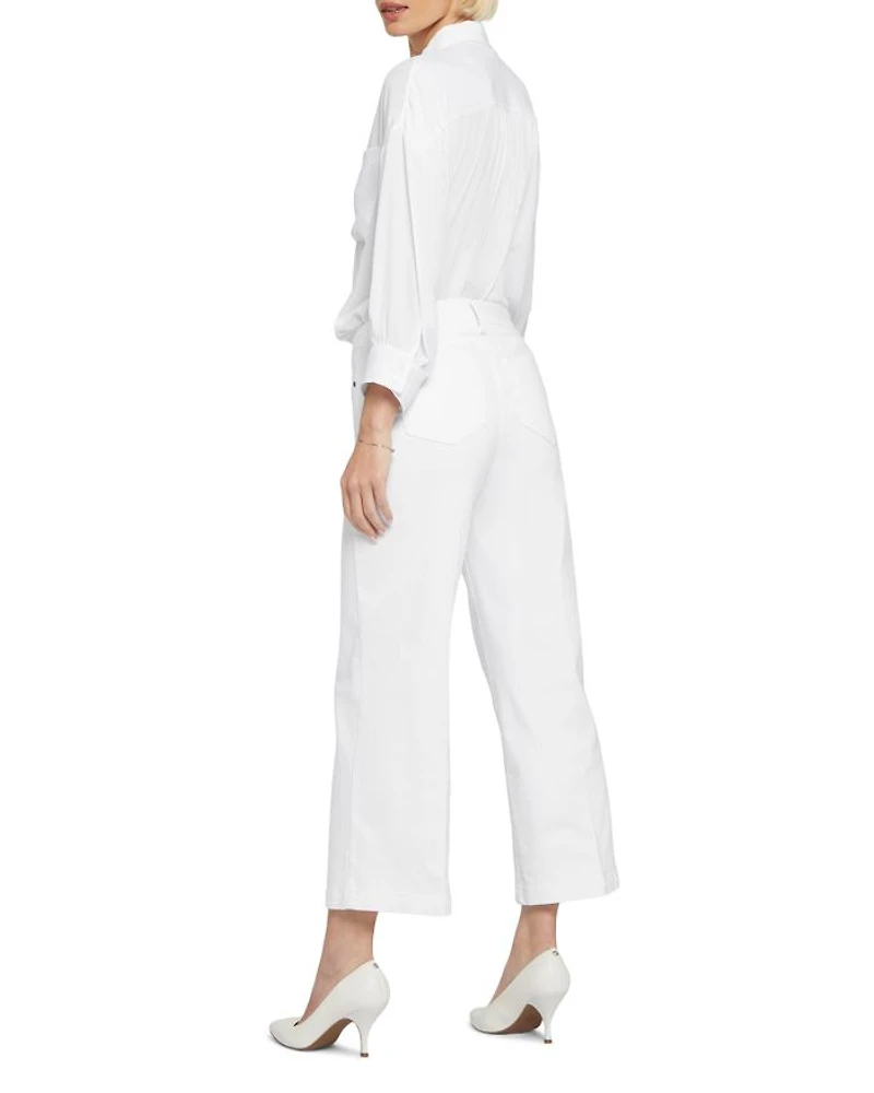 Teresa High Rise Ankle Wide Leg Jeans Optic White