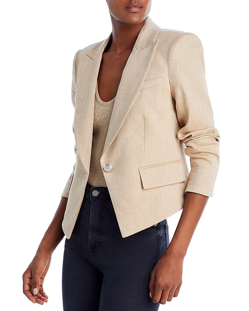 Veronica Beard Hosanna Dickey Short One Button Blazer