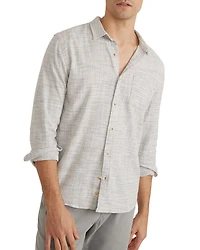 Selvage Striped Long Sleeve Button Front Shirt