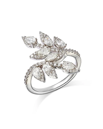 Bloomingdale's Fine Collection Diamond Leaf Bypass Ring