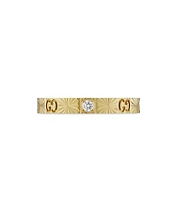 18K Gold Icon Diamond Pavé, Heart & Double G Band Ring