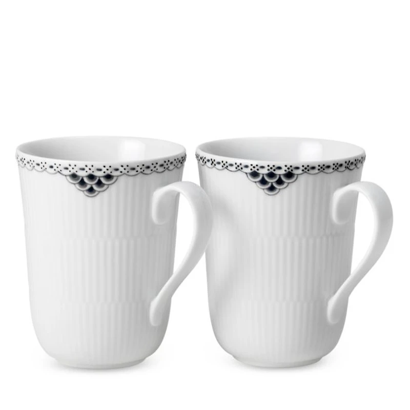 Black Lace Mug, Set of 2