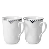 Black Lace Mug, Set of 2
