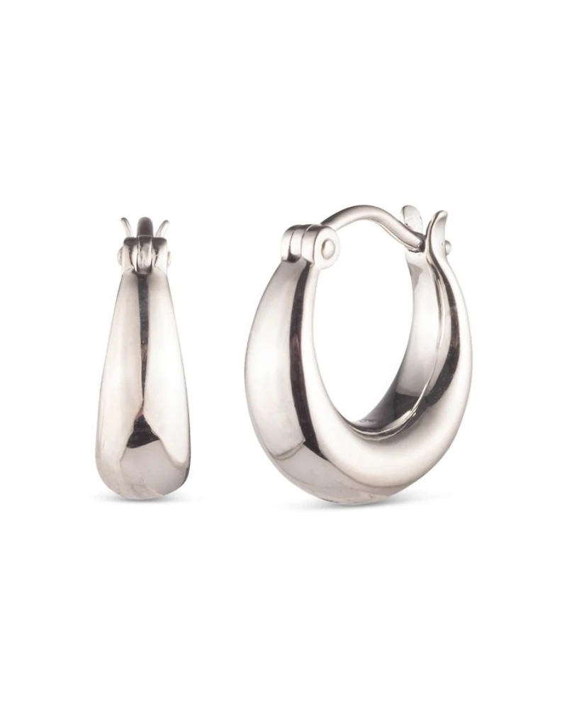 Sterling Silver Graduated Hoop Earrings