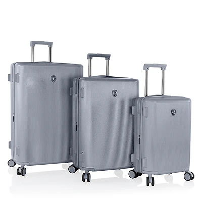 Heys Earth Tones 3 Pc Set Expandable Spinner Suitcases