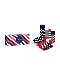 Happy Socks Classic Cotton Blend Crew Socks Gift Box, Pack of 4