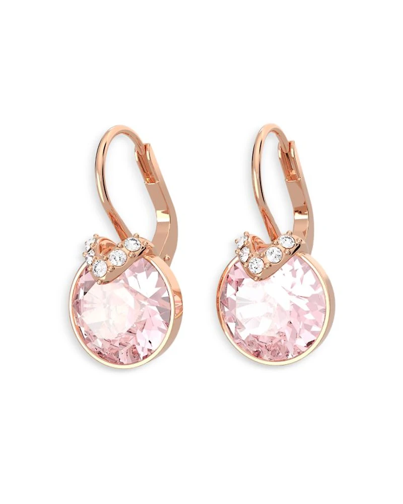 Bella V Crystal Drop Earrings in Gold Tone