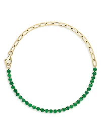 Bloomingdale's Fine Collection Emerald Chain Link Bracelet