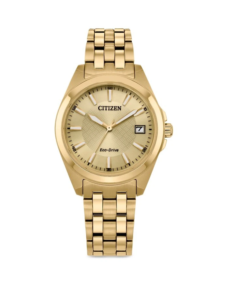 Eco Classic Gold Tone Stainless Steel Watch, 33.5mm