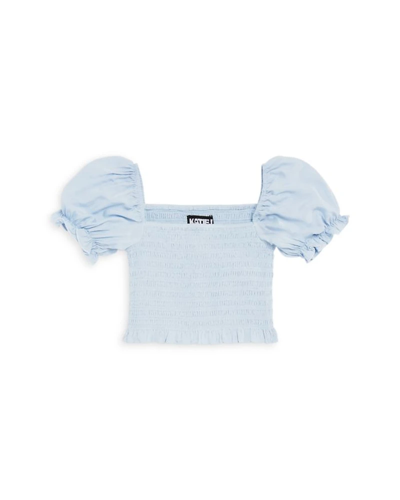 Girls' Marlee Smocked Floral Puff Sleeve Top