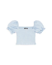 KatieJnyc Girls' Marlee Smocked Floral Puff Sleeve Top - Big Kid