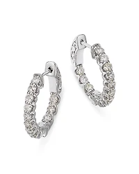 Bloomingdale's Fine Collection Diamond Inside Out Hoop Earring