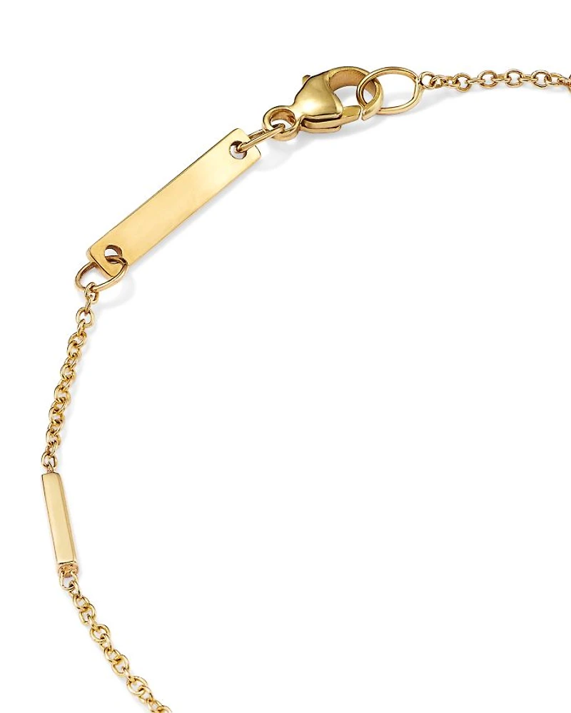 14K Yellow Gold Gold Bars Station Link Bracelet