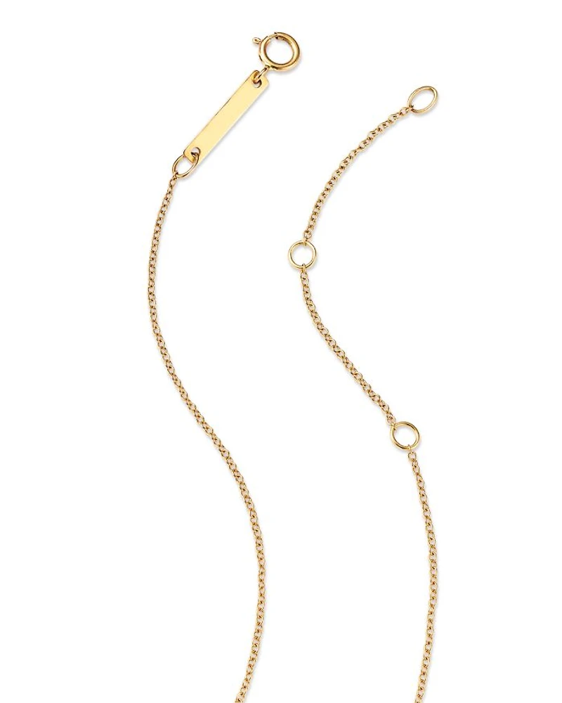 14K Yellow Gold Tender Tokens Diamond Love Disc Pendant Necklace, 18-20"