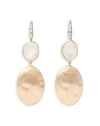 Marco Bicego 18K White & Yellow Gold Siviglia Mother of Pearl & Diamond Oval Drop Earrings