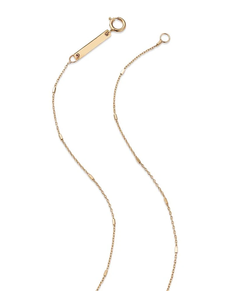 14k Yellow Gold Prong Set Diamond Necklace, 16"