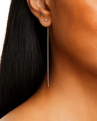14K Yellow Gold Diamond (0.06 tcw) Prong Threader Earrings