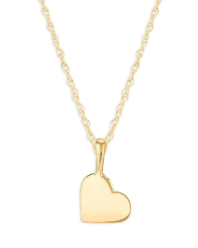 14K Yellow Gold Heart Pendant Necklace, 18" - Exclusive