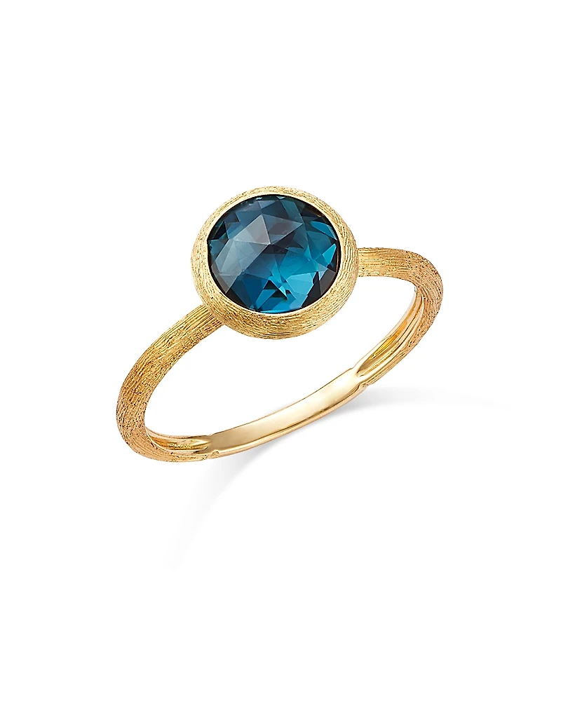 Marco Bicego 18K Yellow Gold Jaipur Color London Blue Topaz Stackable Ring