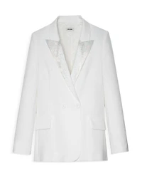 Visit Rhinestone Lapel Blazer