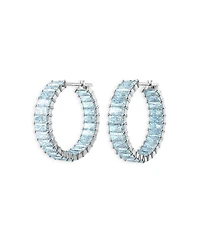 Matrix Baguette Color Crystal Hoop Earrings