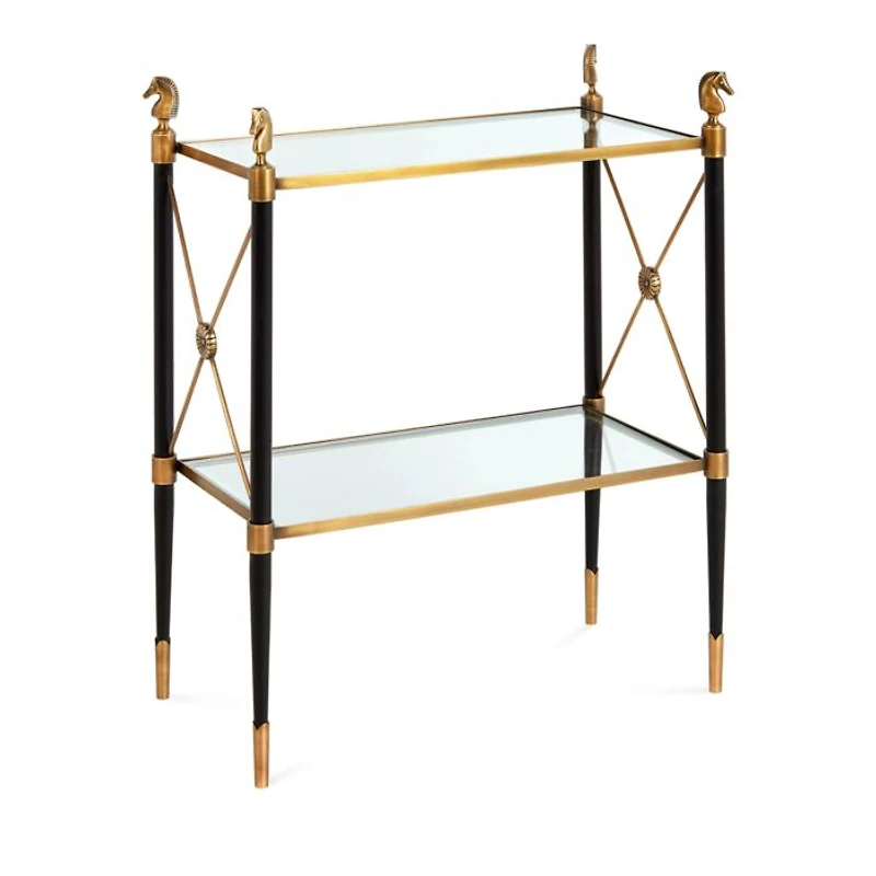 Rider Two Tier Brass Side Table