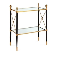 Rider Two Tier Brass Side Table