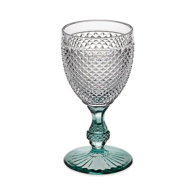 Vista Alegre Bicos Bicolor Goblet with Mint Stem, Set of 4