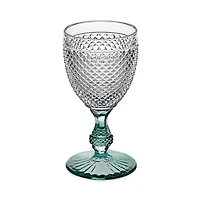 Vista Alegre Bicos Bicolor Goblet with Mint Stem, Set of 4