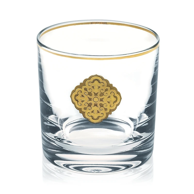 Vista Alegre Golden Dog Old Fashioned Glass