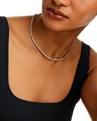 Diamond Classic Tennis Necklaces 14K White Gold, 3.0-7.0 tcw
