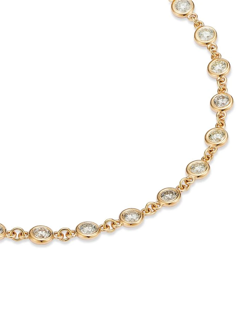Diamond Station Tennis Bracelet in 14K Yellow Gold, 1.60 tcw
