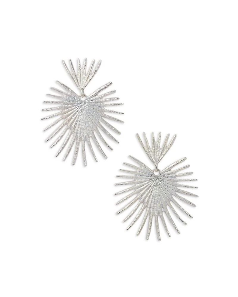 Silver Fan Large Earrings