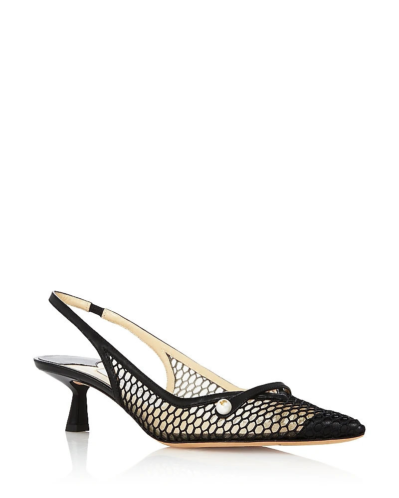 Jimmy Choo Women's Amita 45 Slingback Kitten Heel Pumps