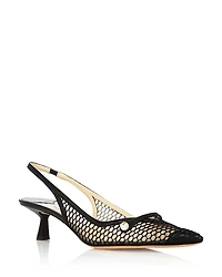 Jimmy Choo Women's Amita 45 Slingback Kitten Heel Pumps
