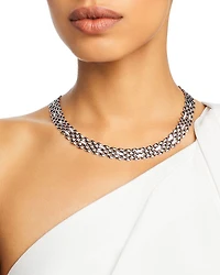 14K Yellow Gold & 14K White Gold Diamond Panther Collar Necklace, 18"