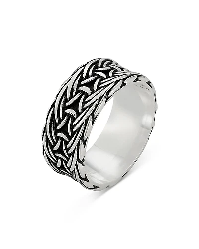 Milanesi And Co Sterling Silver Oxidized Weave Band Ring