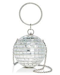 Aqua Embellished Disco Ball Clutch - Exclusive