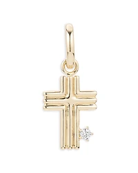 Adina Reyter 14K Yellow Gold Groovy Diamond Cross Pendant
