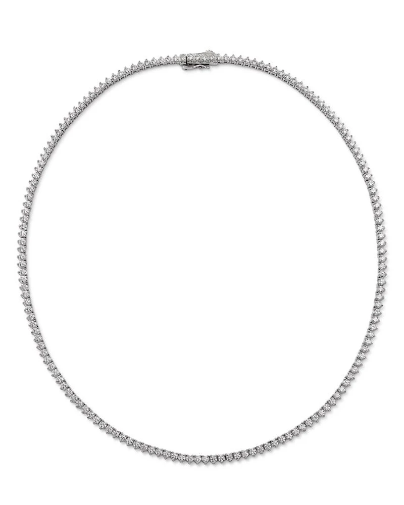 Certified Colorless Diamond Classic Tennis Necklace Collection 14K White Gold, 5.5-7 tcw