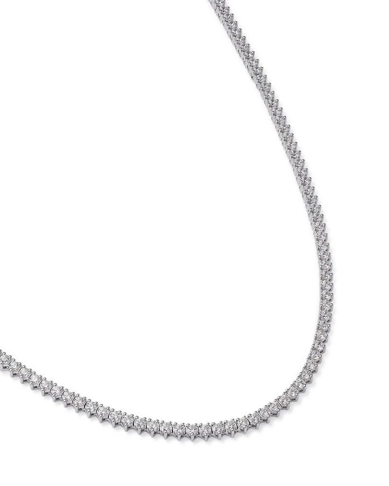 Certified Colorless Diamond Classic Tennis Necklace Collection 14K White Gold, 5.5-7 tcw