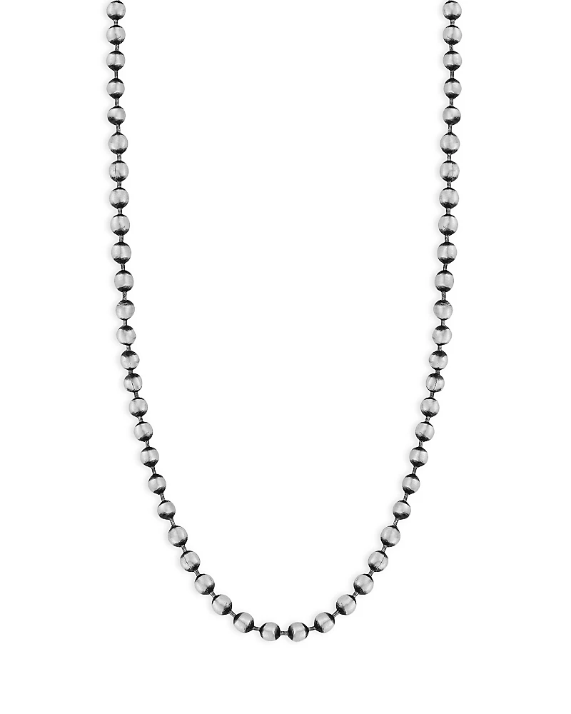 Milanesi And Co Men's Sterling Silver Oxidized Ball Chain Necklace